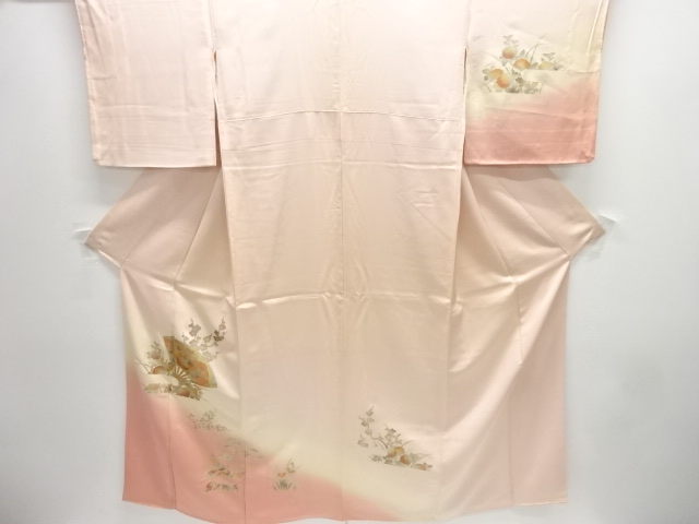 金彩扇に草花模様訪問着